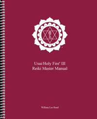 The image is of the burgundy ICRT Reiki Master manual